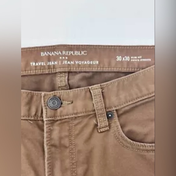 Banana Republic Chinos‎ Mens 30x29 Tobacco Travel Jean Slim Fit Stretch Preppy - Picture 3 of 8